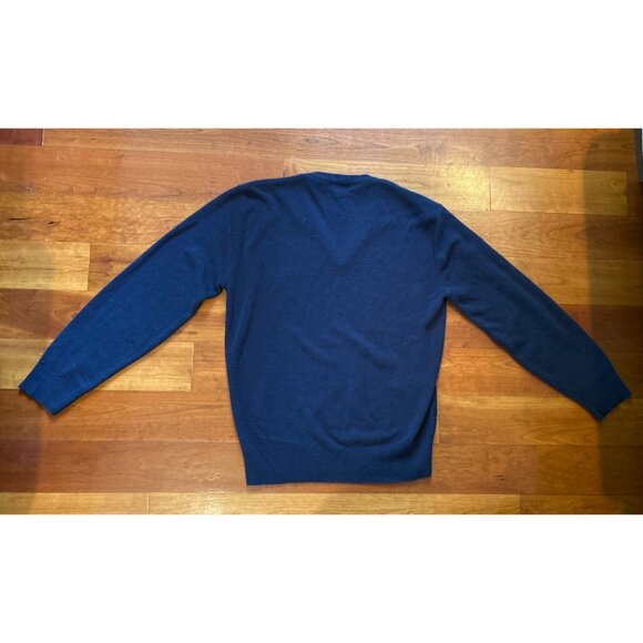 Vintage McBriar Yale Lacrosse Men's M V-Neck Preppy University Sweater Navy Blue - Picture 5 of 10